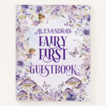 Paarse Bloemenschilderij Eerste Gastboek Deluxe