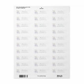 Paarse bloemenscript retour adres label (Full Sheet)