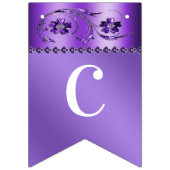 Paarse bloemensiervlag vlaggetjes (Eerste vlag)