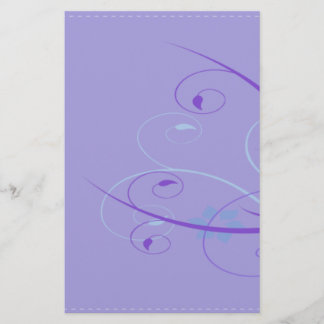 paarse bloemenswirl briefpapier