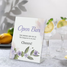 Paarse bloementuin bruiloft open bar