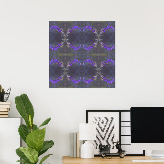 Paarse Bloementuin Poster