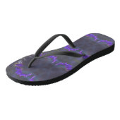 Paarse bloementuin teenslippers (Schuin)