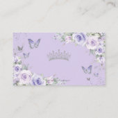Paarse Bloemenvlinders Quinceañera QR Code RSVP Informatiekaartje (Achterkant)