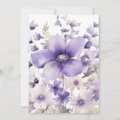 Paarse Bloemige Aquarel Bruiloft Save The Date (Achterkant)