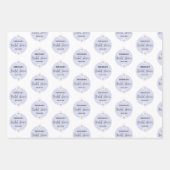 Paarse Bloemige Bruids Shower Inpakpapier Vel (Voorkant)