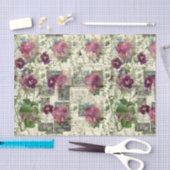 Paarse bloemige ephemera-collage tissuepapier (Craft)