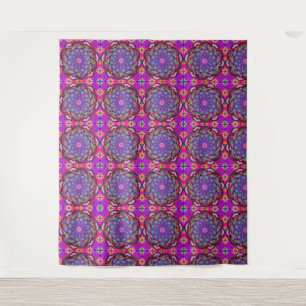 Paarse Bloemige Fantasie Boho Schoonheid Wandkleed