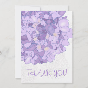 Paarse Bloemige Kunst Bedankt Plat Notities