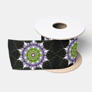 Paarse Bloemige Mandala Kaleidoscoop Kunst Lint