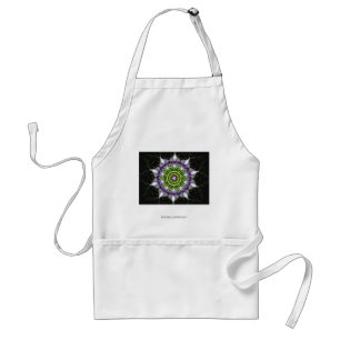 Paarse Bloemige Mandala Kaleidoscoop Kunst Standaard Schort