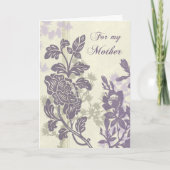 Paarse Bloemige Moeder Trouwdag Bedankkaart (Voorkant)