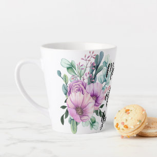 Paarse Bloemige MOEDER van de BRUIDEGOM Trouw Brui Latte Mok