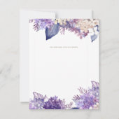 Paarse bloemige Nikah Walimah Islamitische trouwka Kaart (Achterkant)