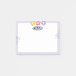 Paarse bloemige plakbriefjes  post-it® notes