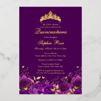 Paarse Bloemige Vlinder Tiara Quinceanera