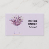 Paarse Bloemist Social media QR Code Bloemen Visitekaartje (Achterkant)