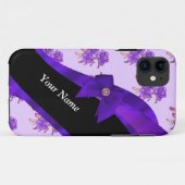 paarse bloemmotief Case-Mate iPhone case (Achterkant (horizontaal))