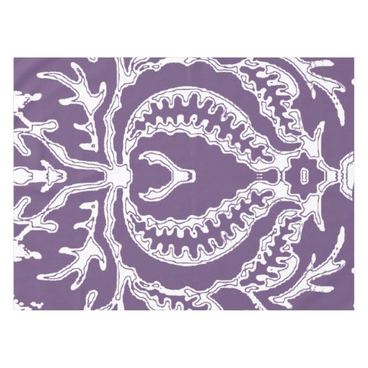 Paarse bloemmotief tafelkleed (Voorkant (Horizontaal))