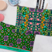 Paarse bloemmotief Unieke aangepaste accessoire ta Etui