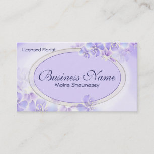 Paarse bloempastel visitekaartje