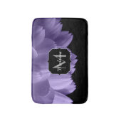 Paarse bloempitten voor ultraviolet zwart Monogram Badmat (Voorkant Verticaal)