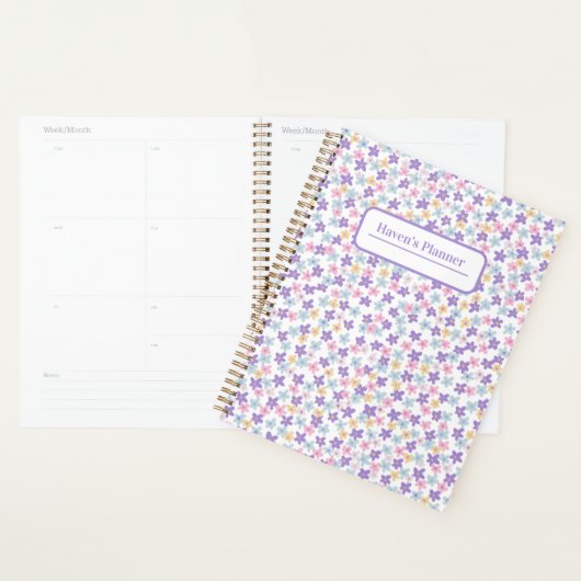 paarse bloemplanner planner (Display)