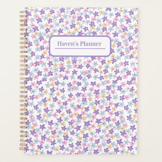 paarse bloemplanner planner (Voorkant)