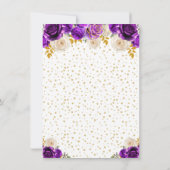 Paarse bloemprinses Quinceañera Bedankkaart (Achterkant)