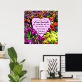 PAARSE BLOEMRIJKE ROMEINEN 8:28 FOTODESIGN POSTER (Thuiskantoor)