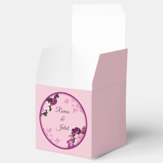 Paarse Bloemring Trouwgunstbox Bedankdoosjes (Geopend)