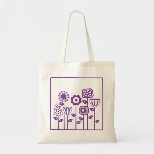 Paarse bloemtuin tote bag (Voorkant)