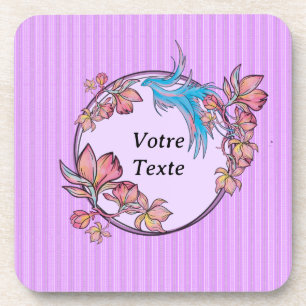 paarse bloemvogel bier onderzetter