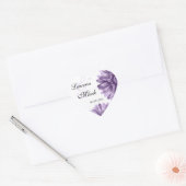 Paarse Bloesem Daisy Opslaan Datum Bruiloft Hart Sticker (Envelop)