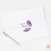 Paarse Bloesem Daisy Opslaan Datum Bruiloft Ronde Sticker (Envelop)