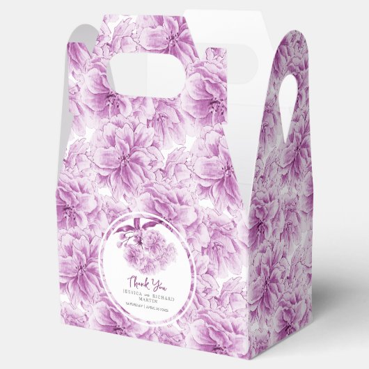 Paarse Bloesem waterverf Bloemen patterned Custom Bedankdoosjes