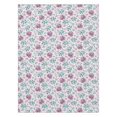 Paarse Bloesems Greenery Pattern Tafelkleed (Voorkant)
