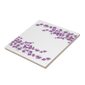 Paarse bloesems tegeltje (Zijkant)