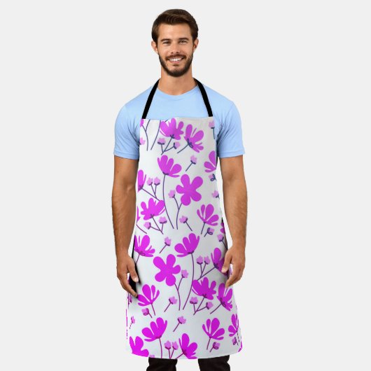 Paarse Bloomventilator Schort (Gedragen)