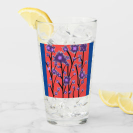 PAARSE BLOSSOMS BLUE TRIM GLAS