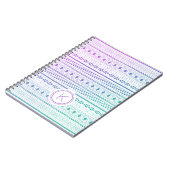 Paarse Blue Boho Monogram Ombre Notitieboek (Linkerzijde)