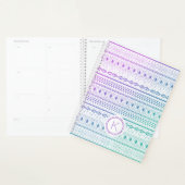 Paarse Blue Boho Monogram Ombre Planner (Display)