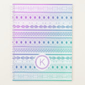Paarse Blue Boho Monogram Ombre Planner (Voorkant)