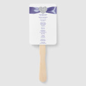 Paarse Blue Diamond Heart Wedding Program Fans Handwaaier (Achterkant)