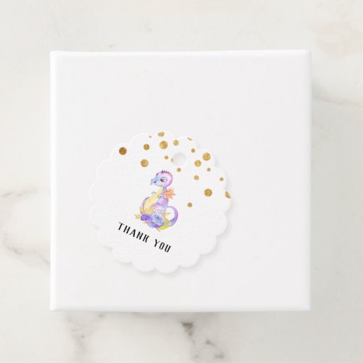 * Paarse Blue Dragon Baby shower Schattige dank u Bedankjes Labels (In situ)
