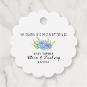 * Paarse Blue Dragon Baby shower Schattige dank u Bedankjes Labels (Achterkant)