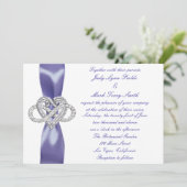 Paarse Blue Infinity Heart Weddenschap Kaart (Staand voorkant)