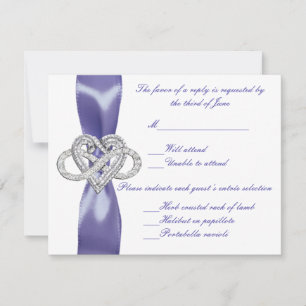 Paarse Blue Infinity Heart Wedding Response Kaart