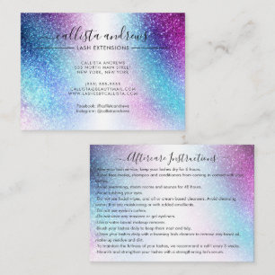 Paarse Blue Nebula Galaxy Glitter Lashes Nazorg Visitekaartje