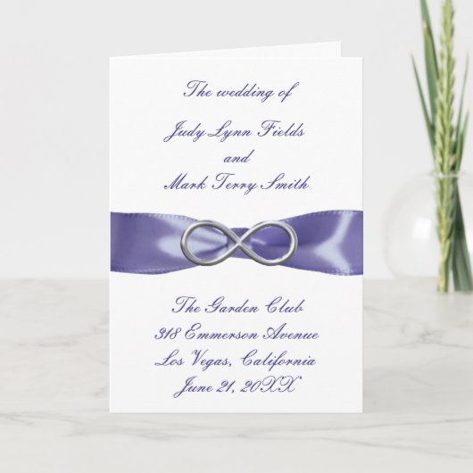 Paarse Blue Silver Infinity Program Kaart (Voorkant)